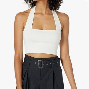 NWT The Drop Greta Fitted Square-Neck Halter - White - S